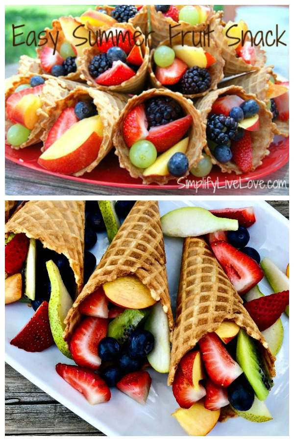 Fresh Fruit Waffle Cones Make an Easy Summer Fruit Snack Simplify, Live, Love