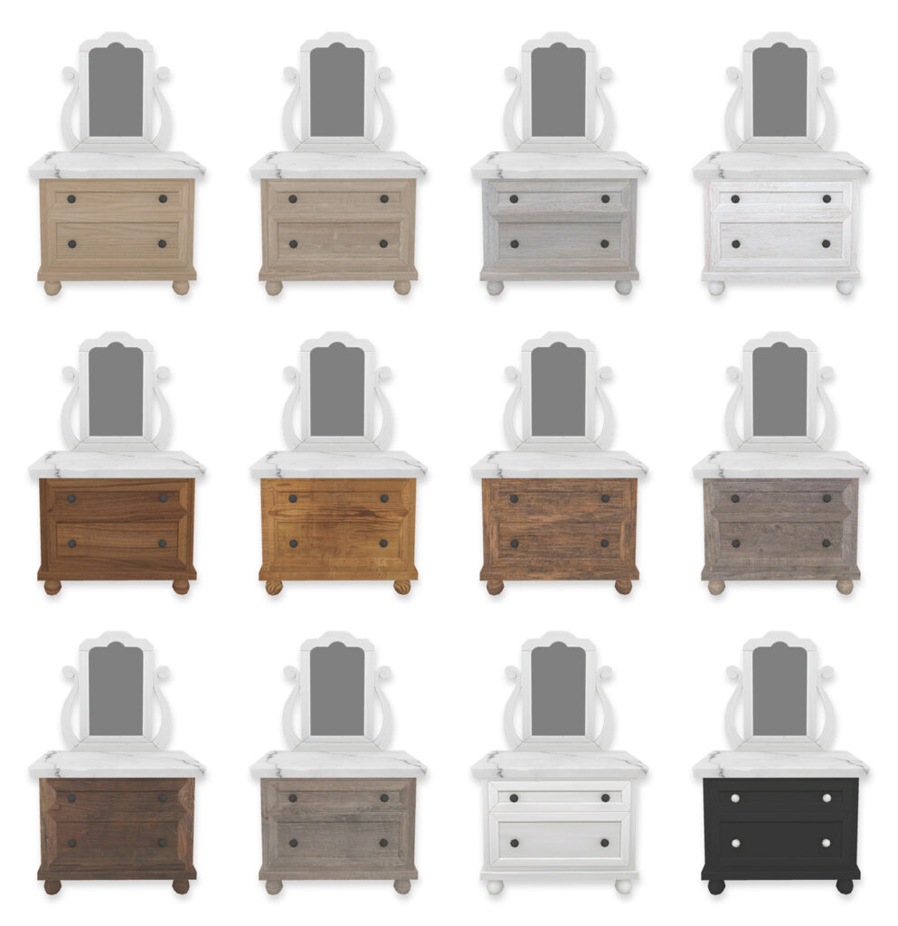 RH Vintage Mirror Dresser SimPlistic Sims 4