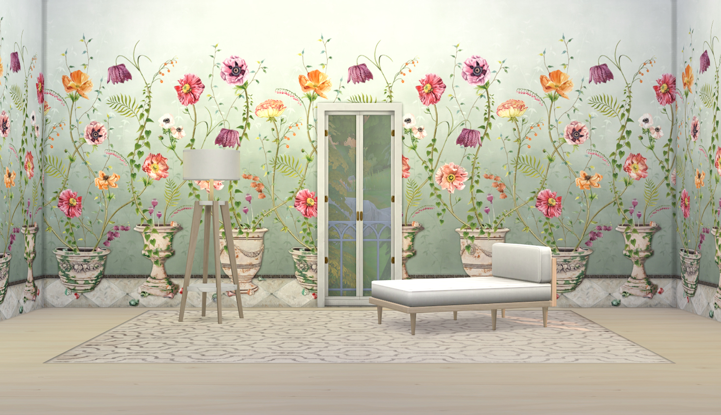 Scenic Mural Wallpaper SimPlistic Sims 4