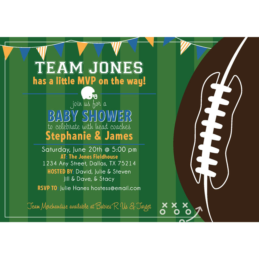 Football Field Baby Shower Invitation Simply Noted