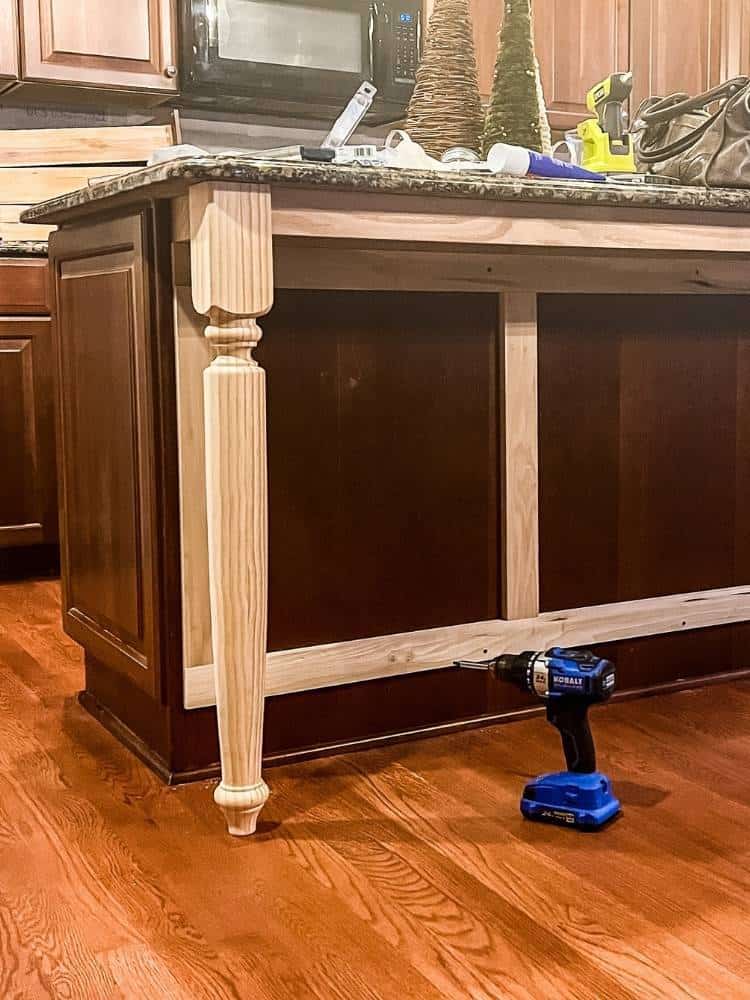 How to Update a Kitchen Island with Trim and Legs Simply2moms