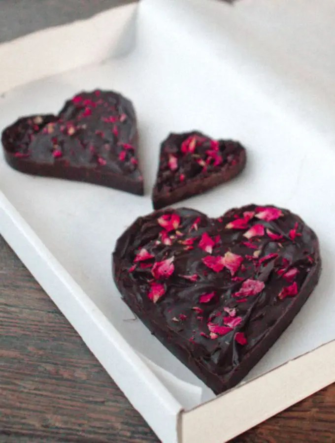 Rose petal chocolate heart recipe SimplyBeyondHerbs