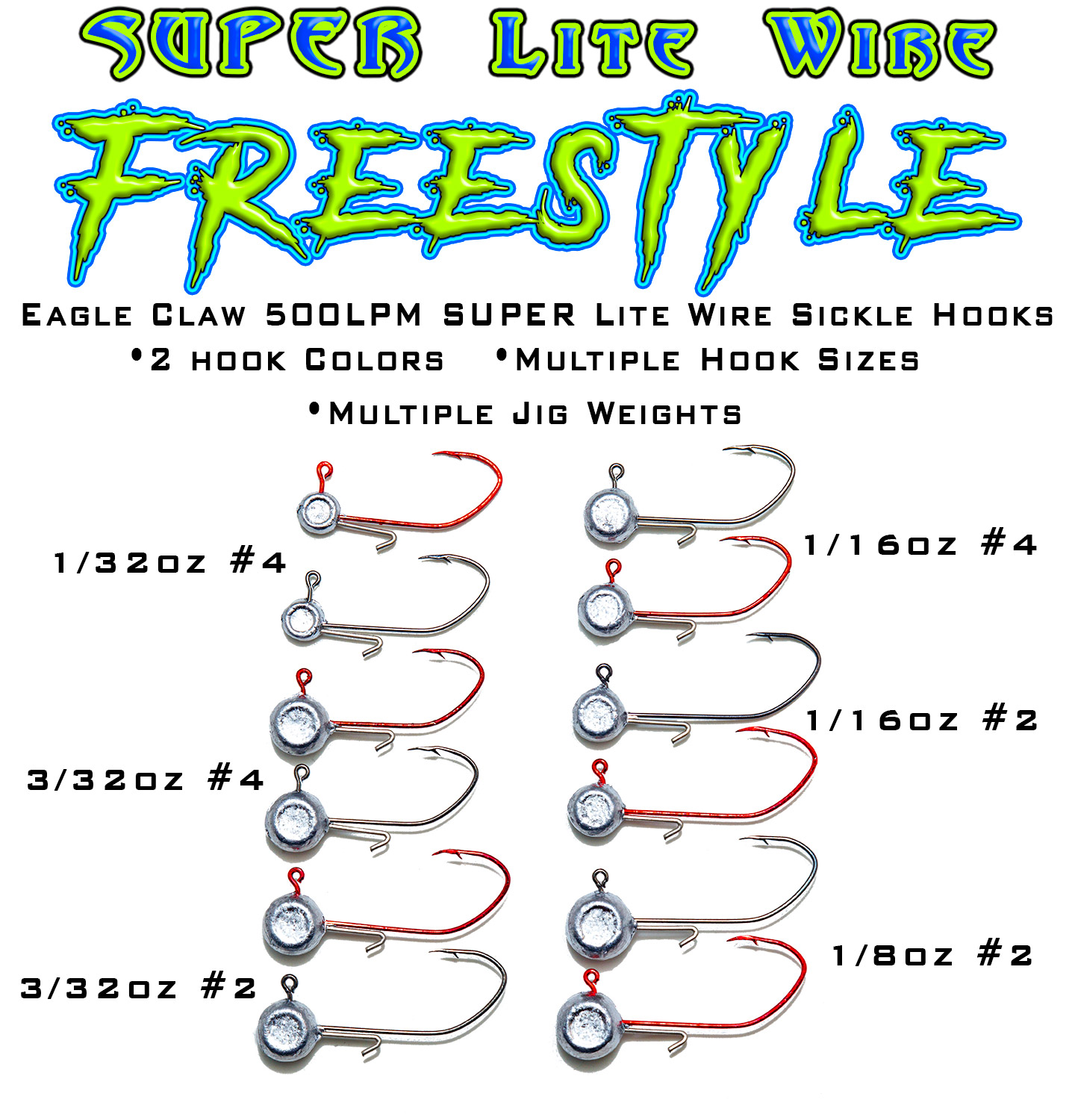 FREESTYLE SUPER Lite Wire Jigs wire keeper or collarless at Simply Crappie