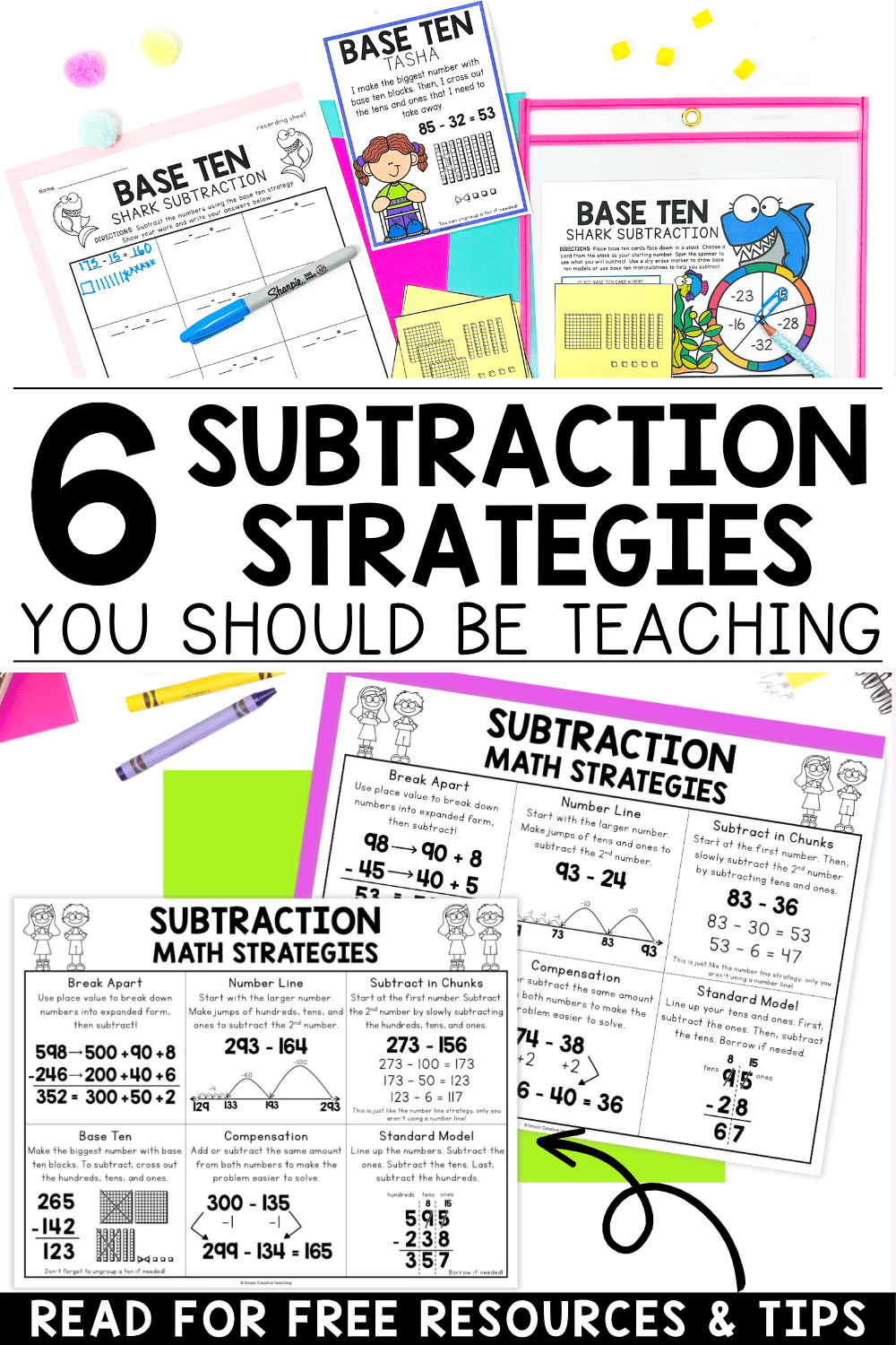 6 Strategies for Subtraction with Free Charts