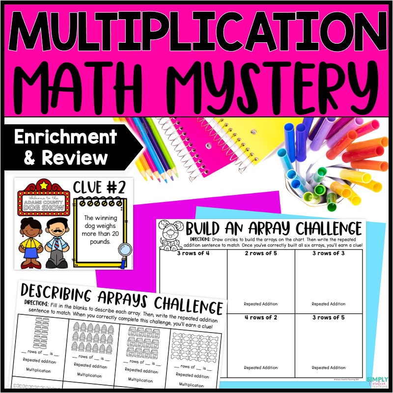 Multiplication Math Mystery Math Challenge Math Enrichment 2nd
