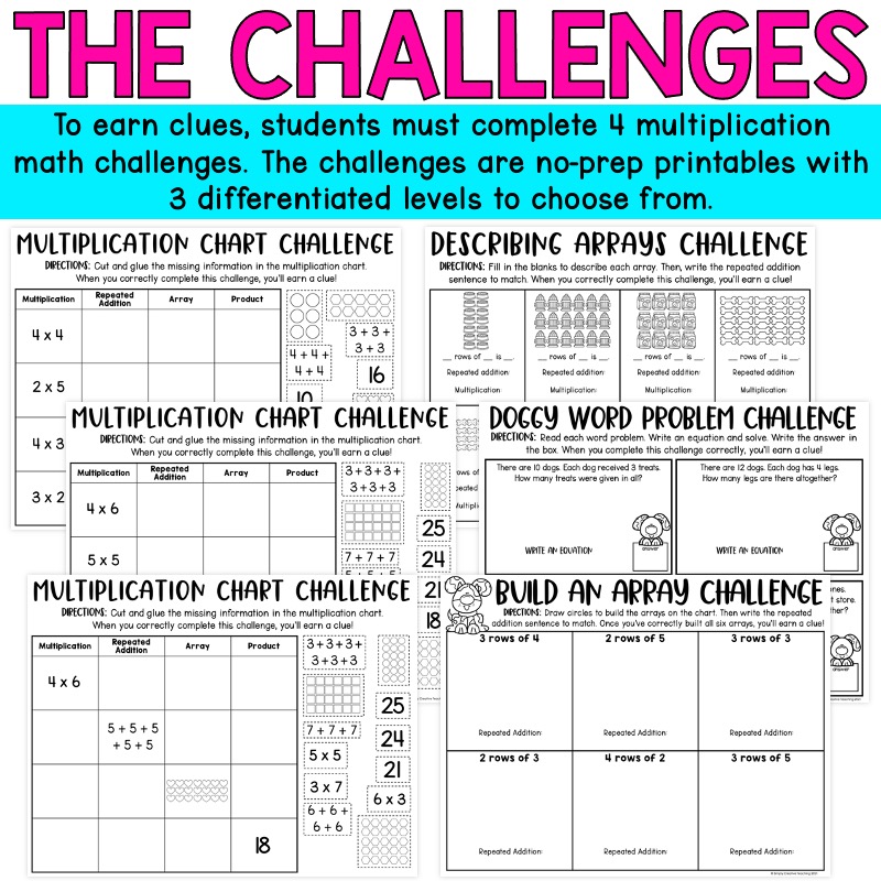 Multiplication Math Mystery Math Challenge Math Enrichment 2nd