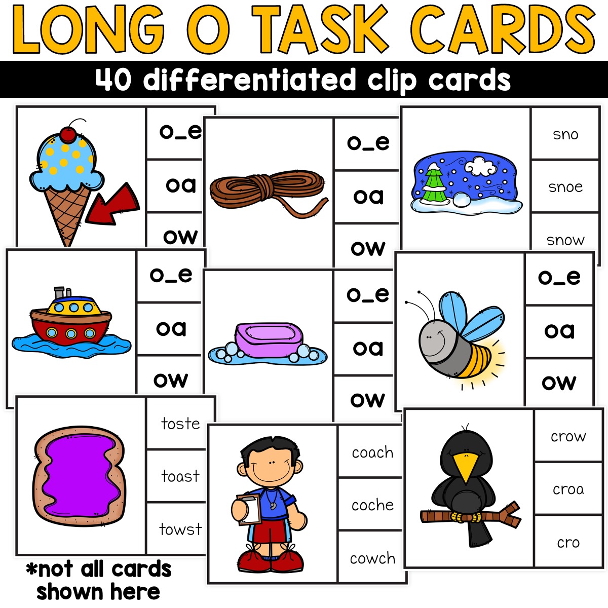 Long O Word Work Centers & Activities (o_e, oa, ow) - Simply Creative