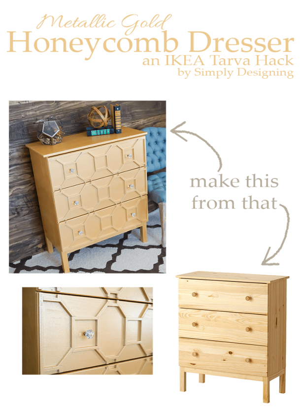 Ikea Hack Metallic Gold Tarva Dresser Simply Designing with Ashley