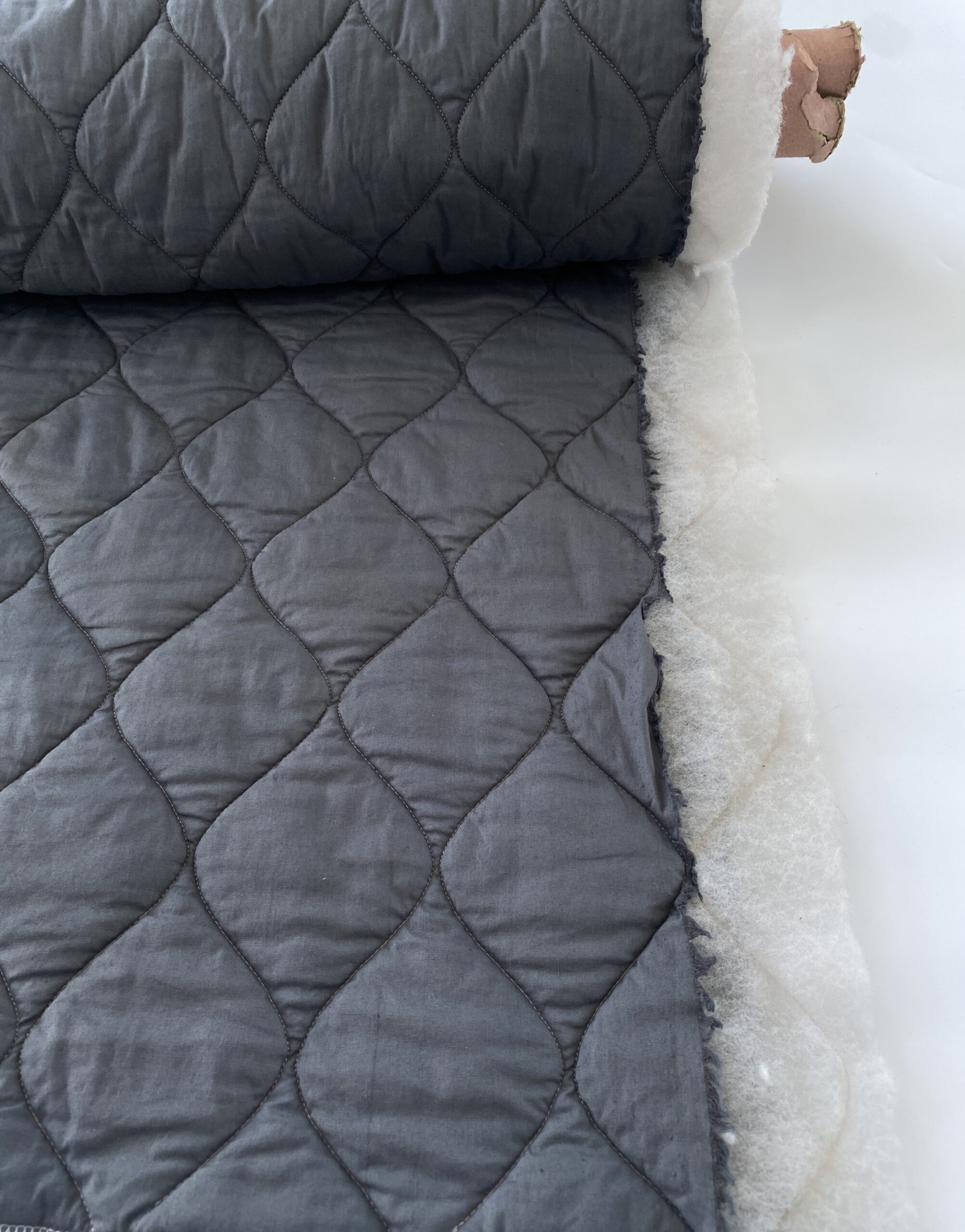 Simply fabrics malmo double face quilted cotton dark grey Simply