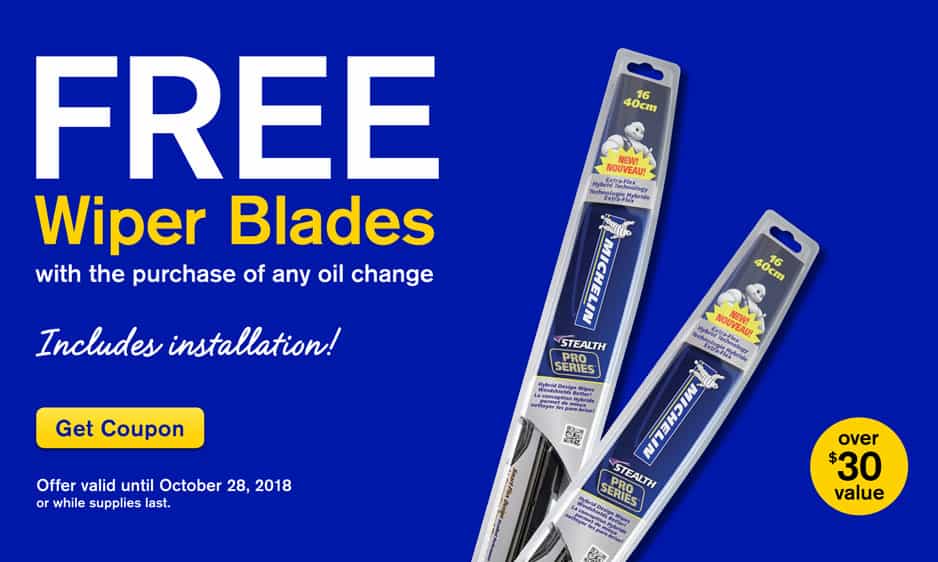 Mr. Lube Free Wiper Blades with Oil Change