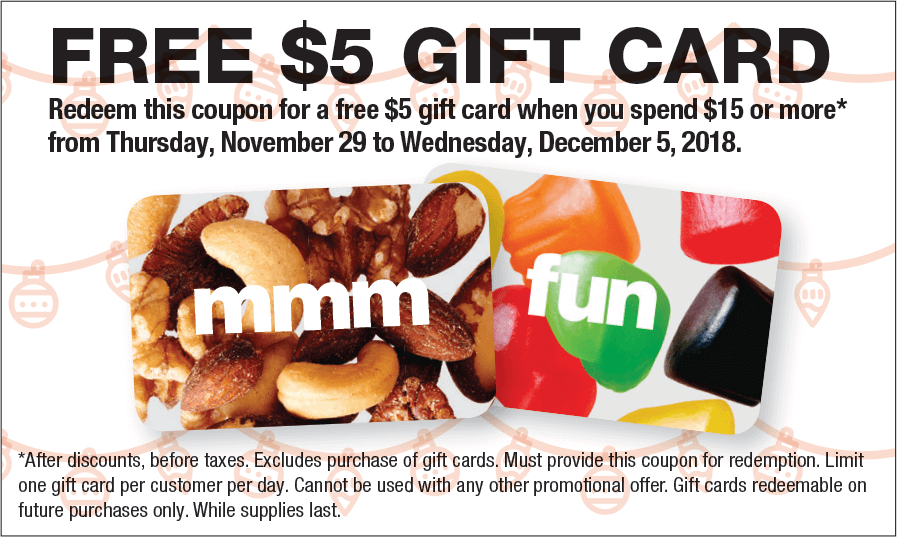 Bulk Barn Free 5 Gift Card with 15 Purchase