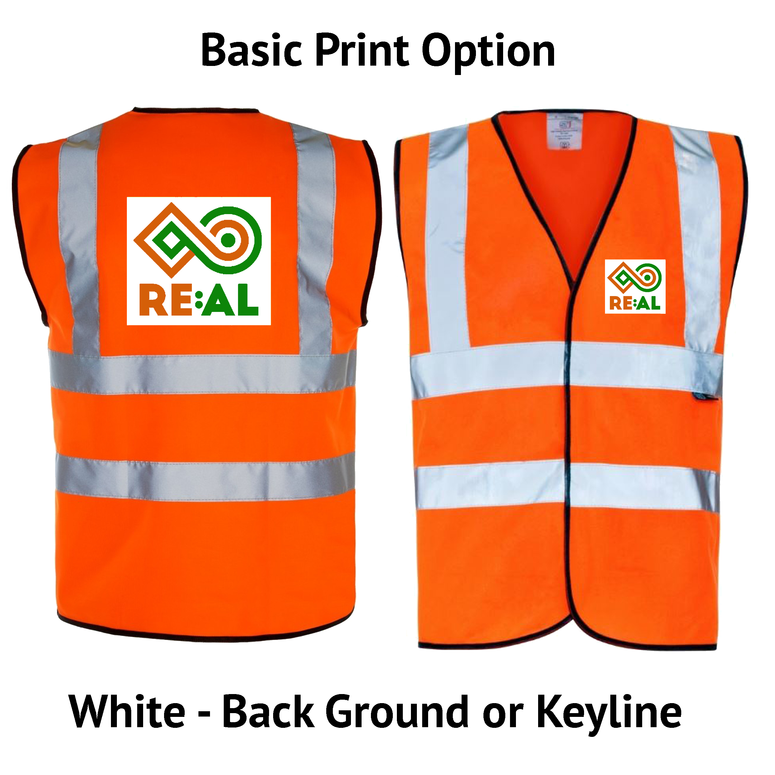 Printed Hi Vis Waistcoat,Tabard,Safety Vest Orange & Yellow Custom