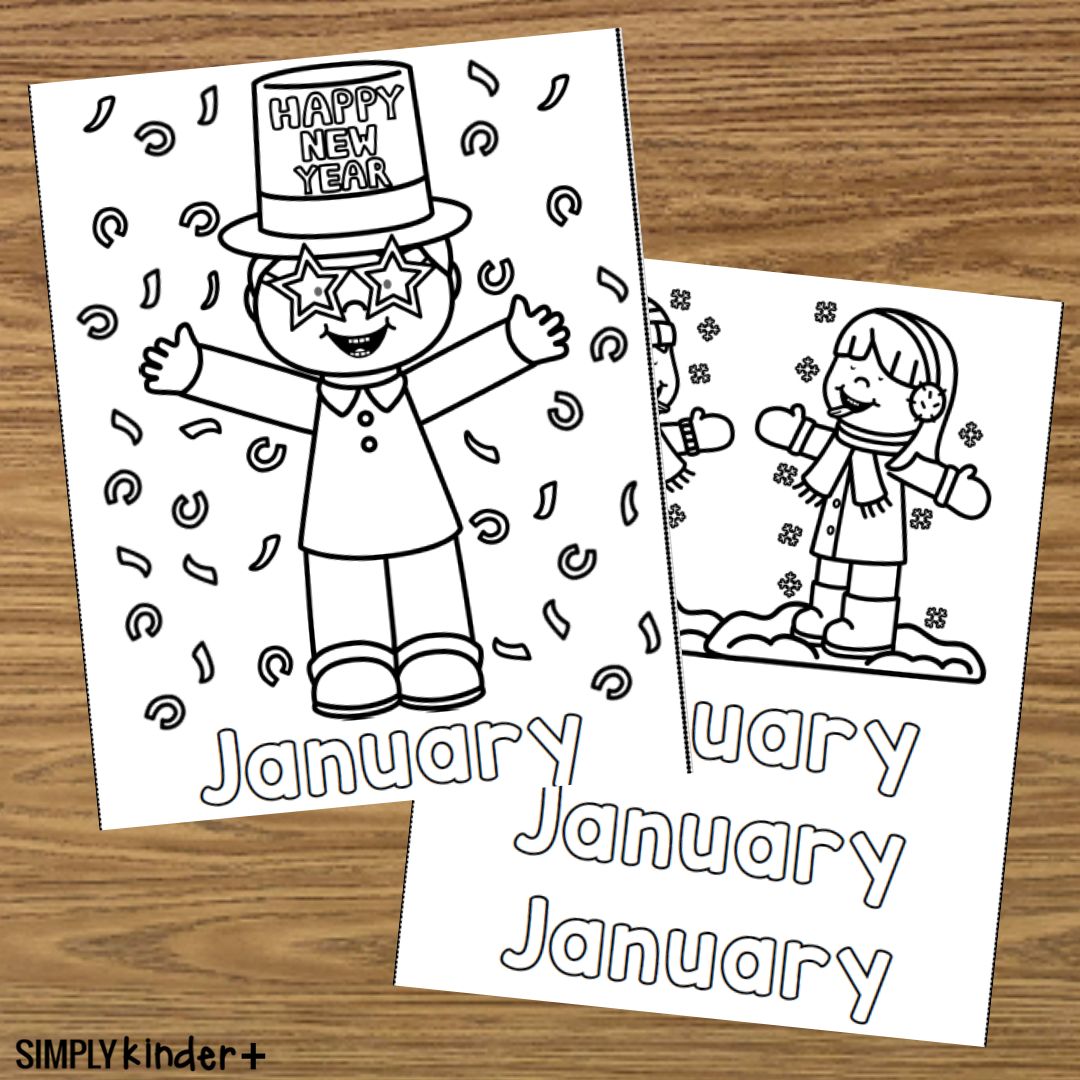 January Coloring Printables - Simply Kinder Plus