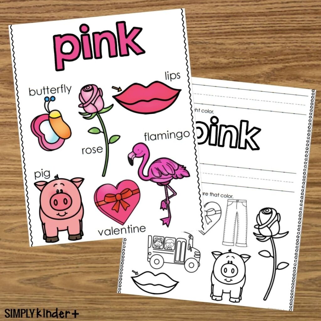 Color Pink Activities Simply Kinder Plus