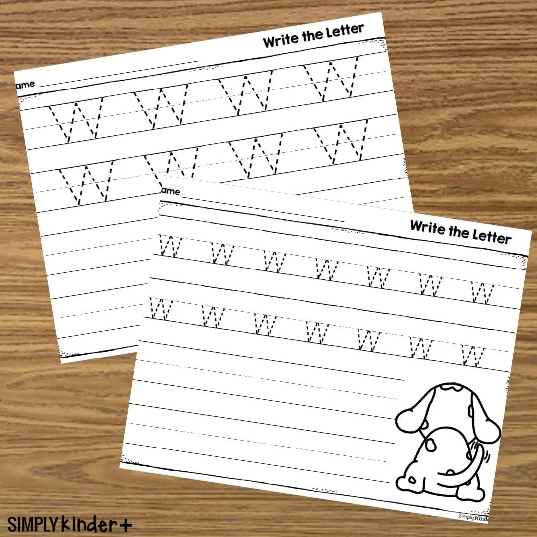 Letter W Write the Letter Page Simply Kinder Plus