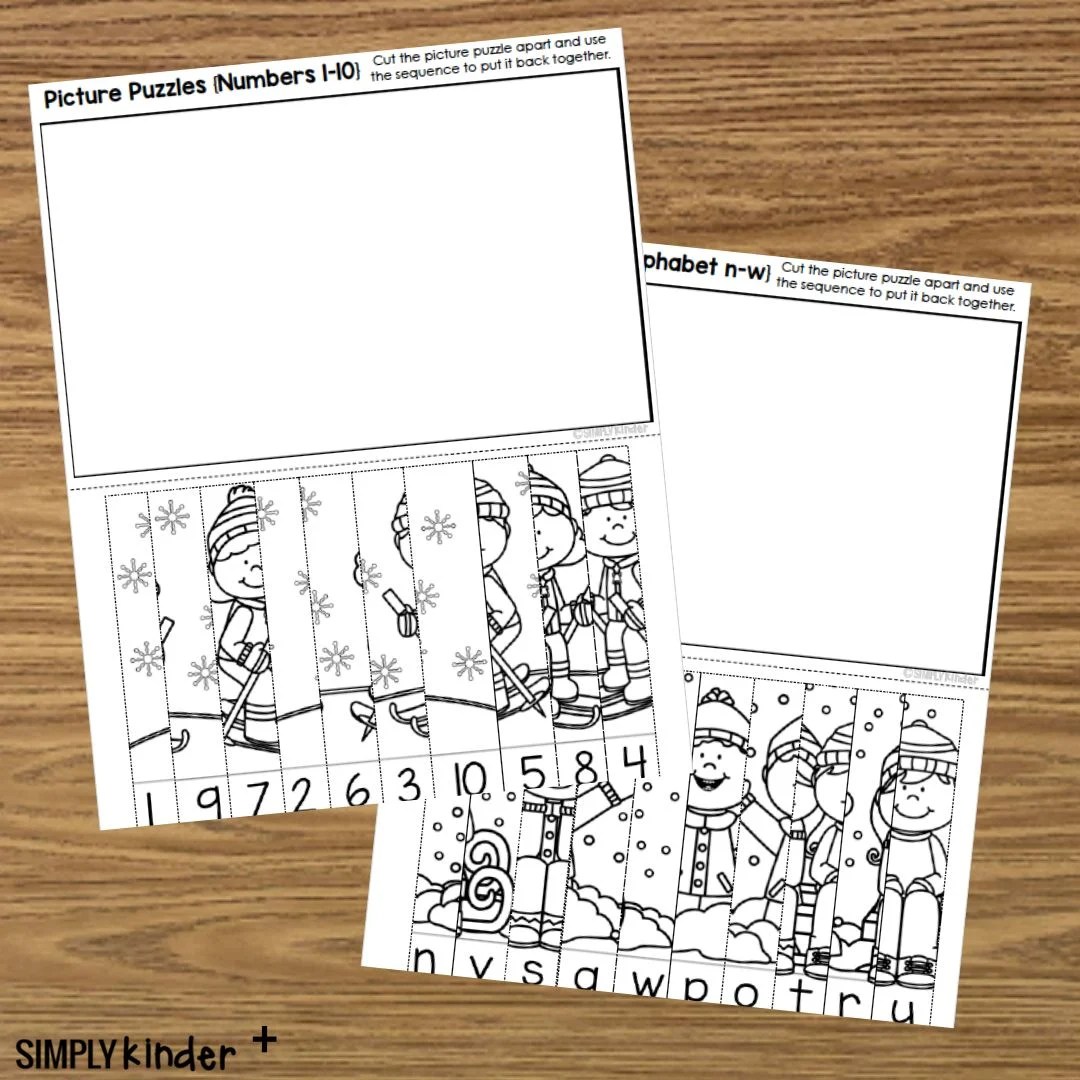 Winter Fun Picture Puzzles - Simply Kinder Plus