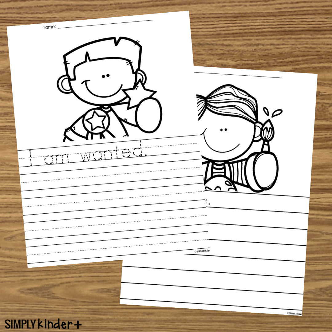 Affirmation Writing Pages Sentence Starters Simply Kinder Plus