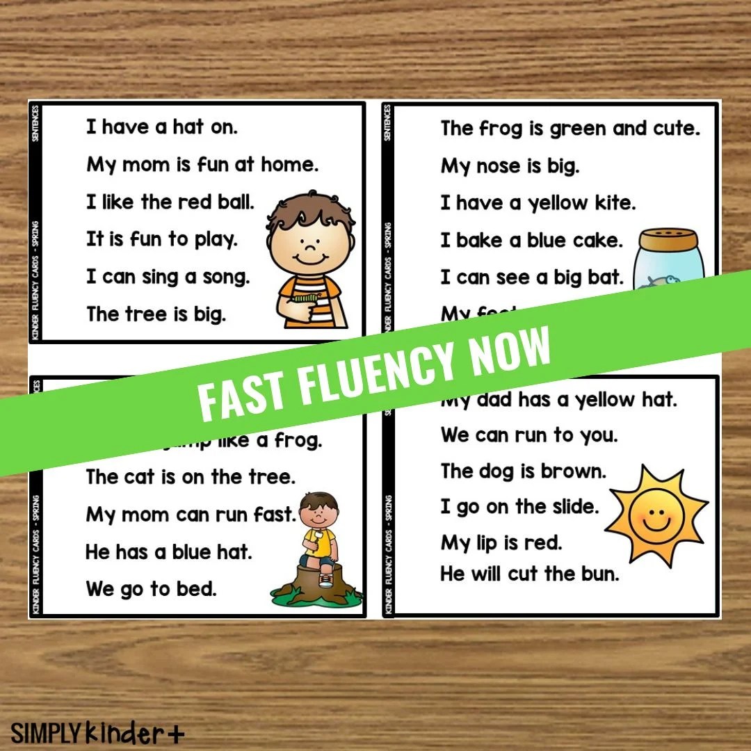 Sentences Kindergarten Fluency Spring Simply Kinder Plus