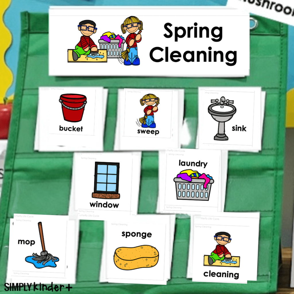 Spring Cleaning Pocket Charts Word Bank Writing Center Simply