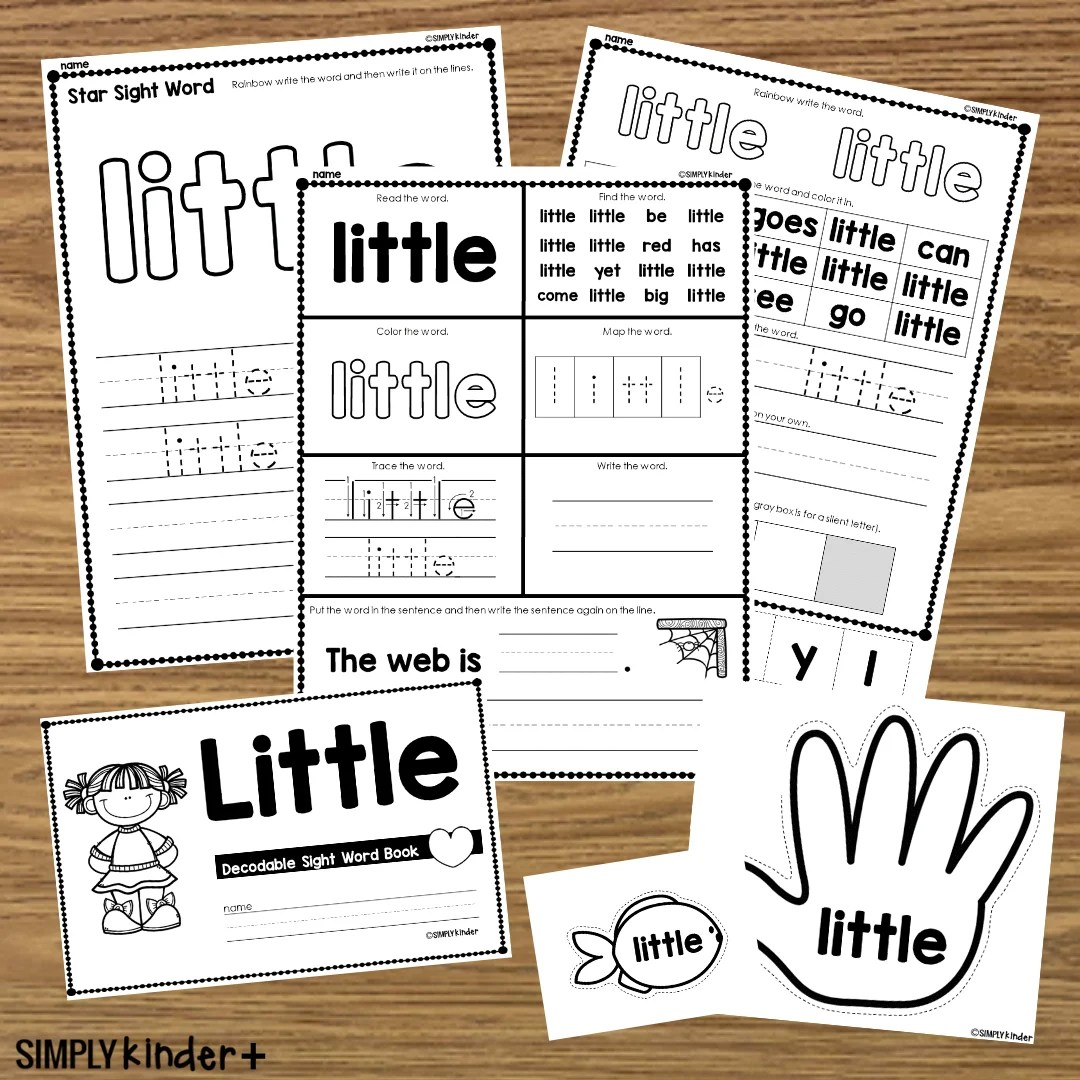 Little - Sight Word Activities - Simply Kinder Plus