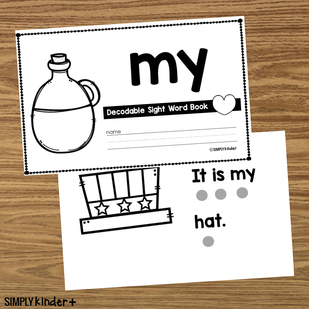 My - Sight Word Book Activities - Simply Kinder Plus
