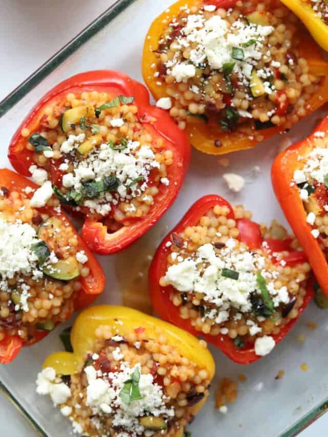 Greek Couscous Stuffed Peppers