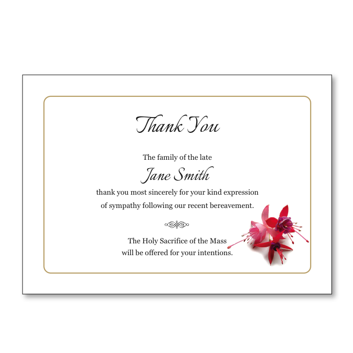 Acknowledgement Card A6 TYC56 · Simply Memorial Cards