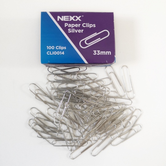 Paper clips 33mm (100’s) Silver Simply Sharp Stationery