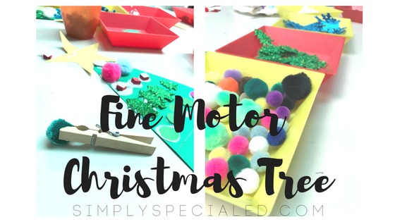 fine motor christmas tree craft for special education