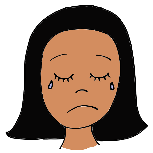 a girl crying