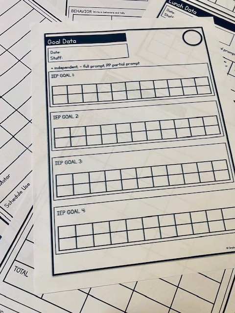 Black and white data sheets are shown.