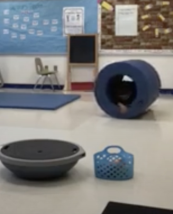 obstacle course in the sensory room