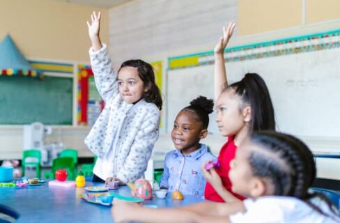 A group of children in a classroom