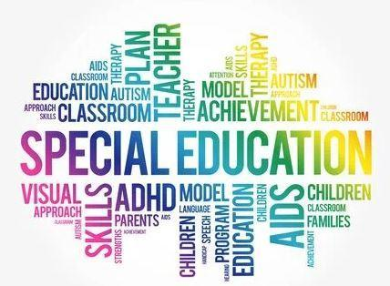 word collage showcasing special education terms