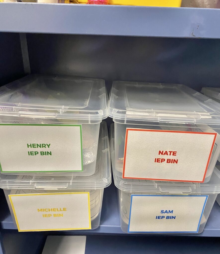 How to set up IEP Goal Bins for special education self-contained classrooms!