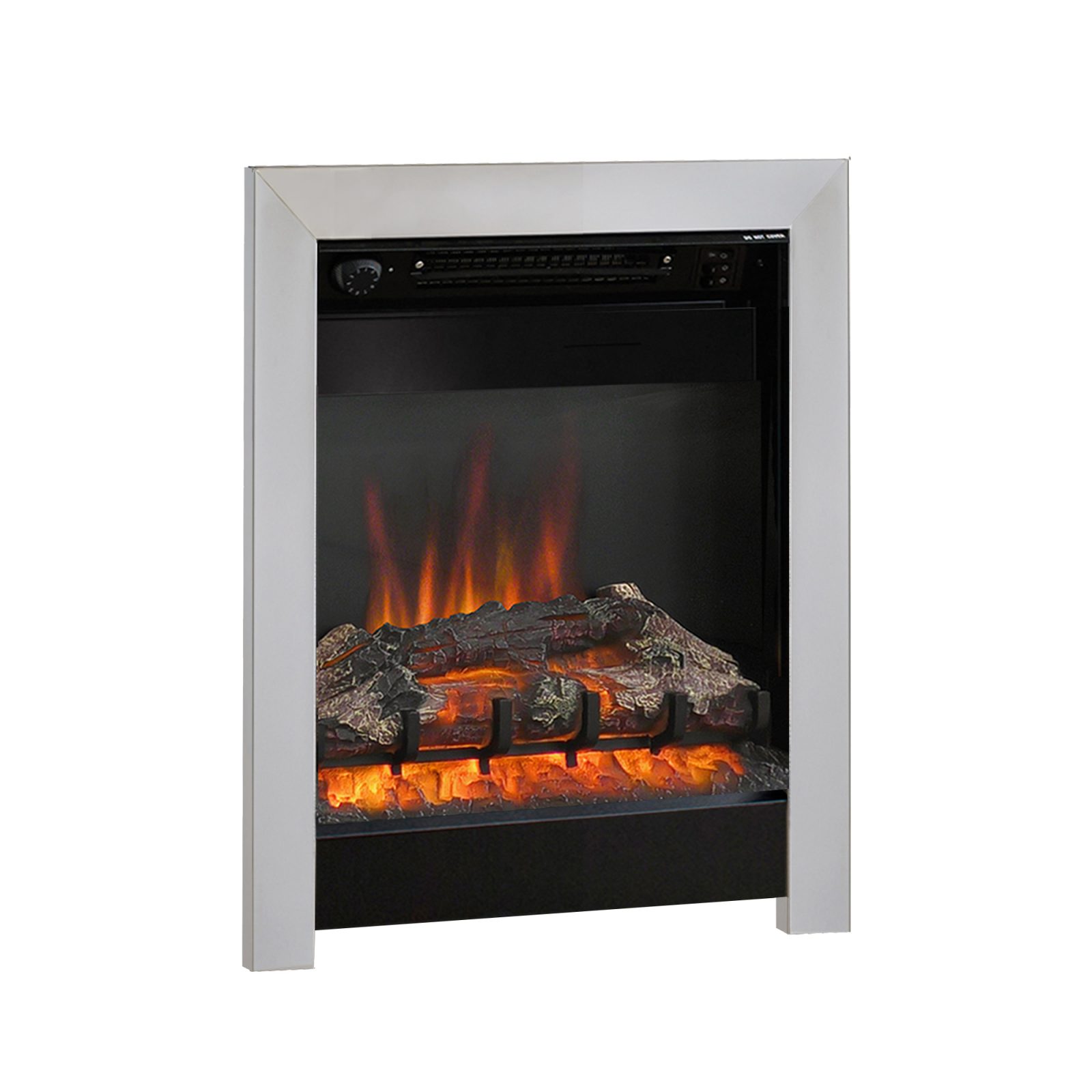 Be Modern Athena 16" Electric Inset Fire in Chrome/Black Simply Stoves