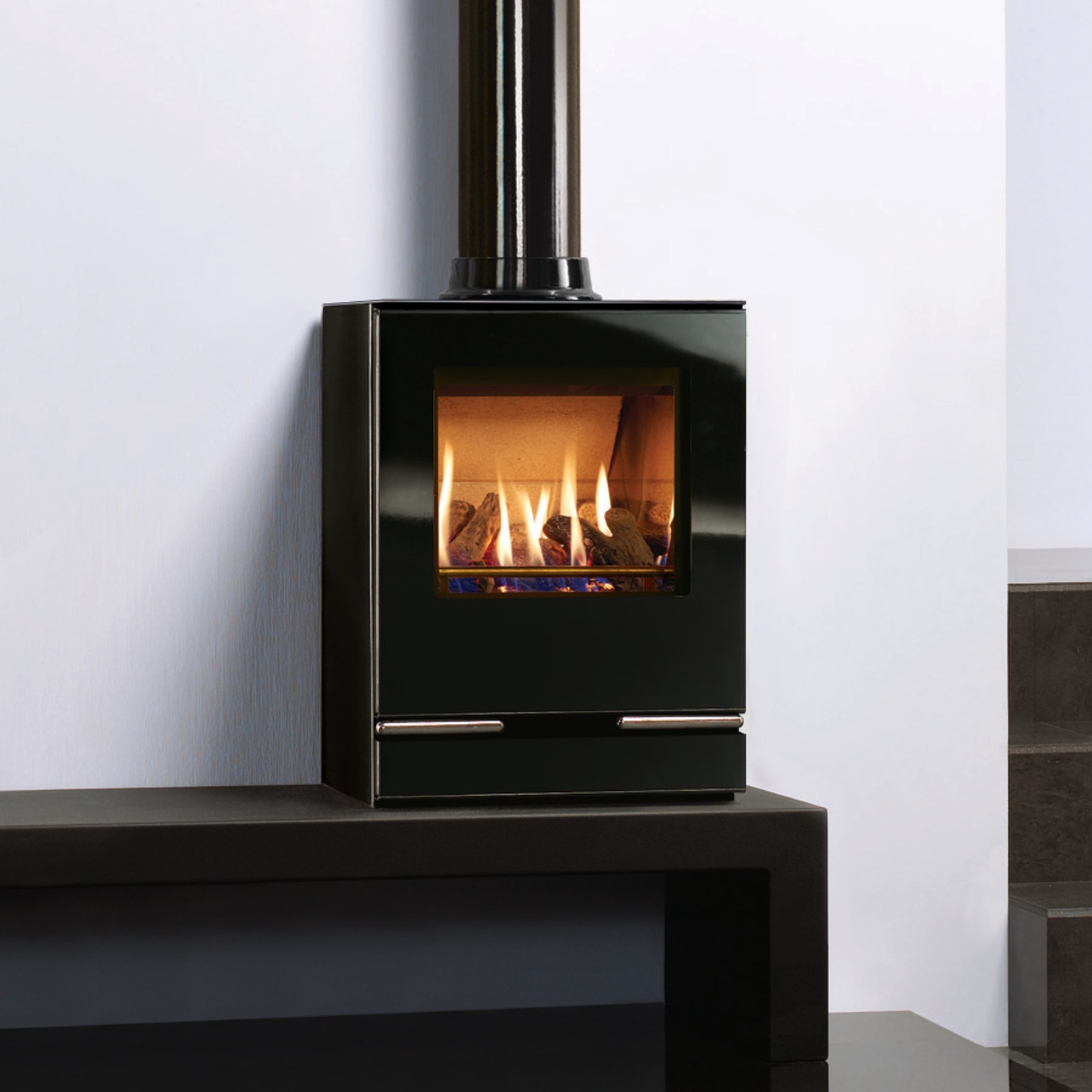 Gazco Vision Small, Log Effect, Natural Gas, Rear Exit, Balanced Flue