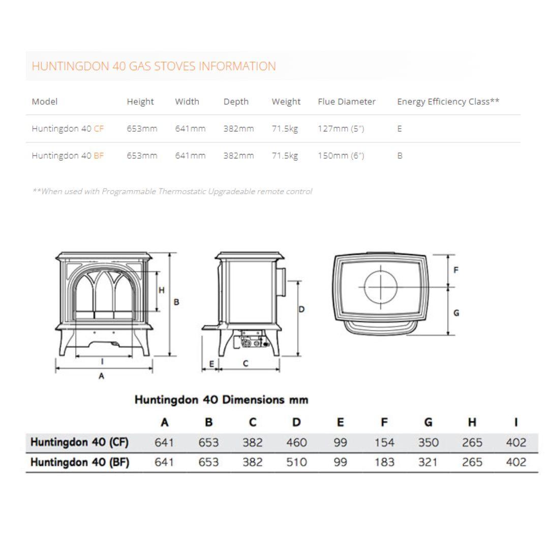 Gazco Huntingdon 40 Tracery Conventional Flue LPG Stove Simply Stoves
