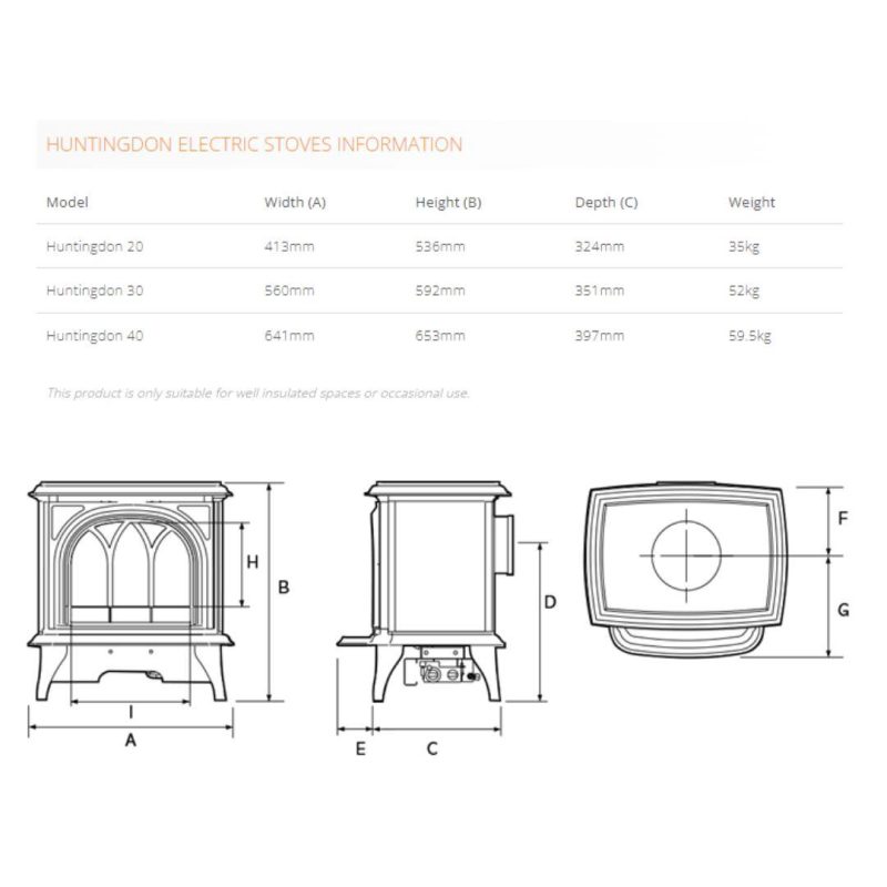 Gazco Huntingdon 20 Clear Door Electric Stove Simply Stoves