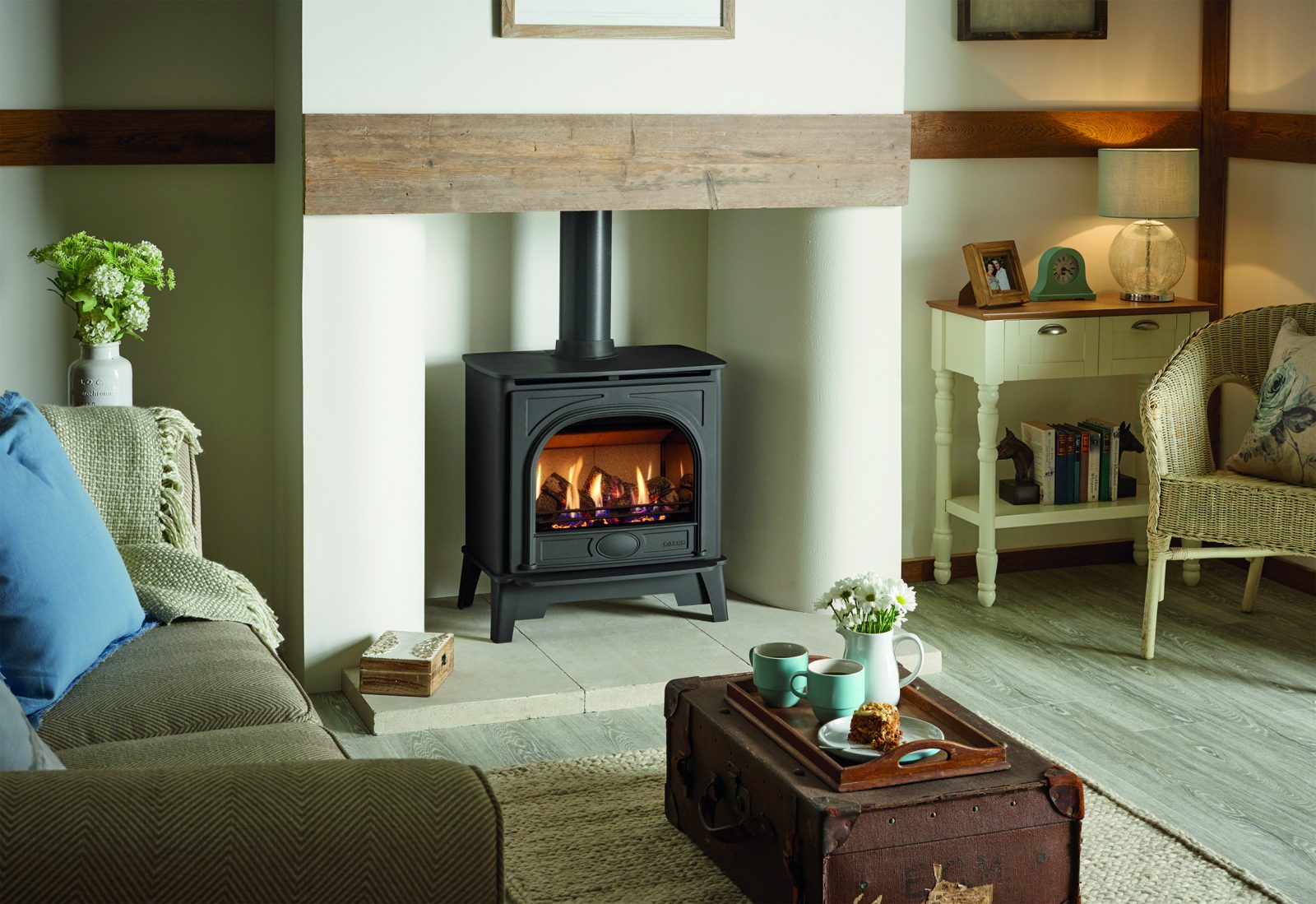 Gazco Stockton Medium 2, Log Effect, LPG Gas, Conventional Flue Stove