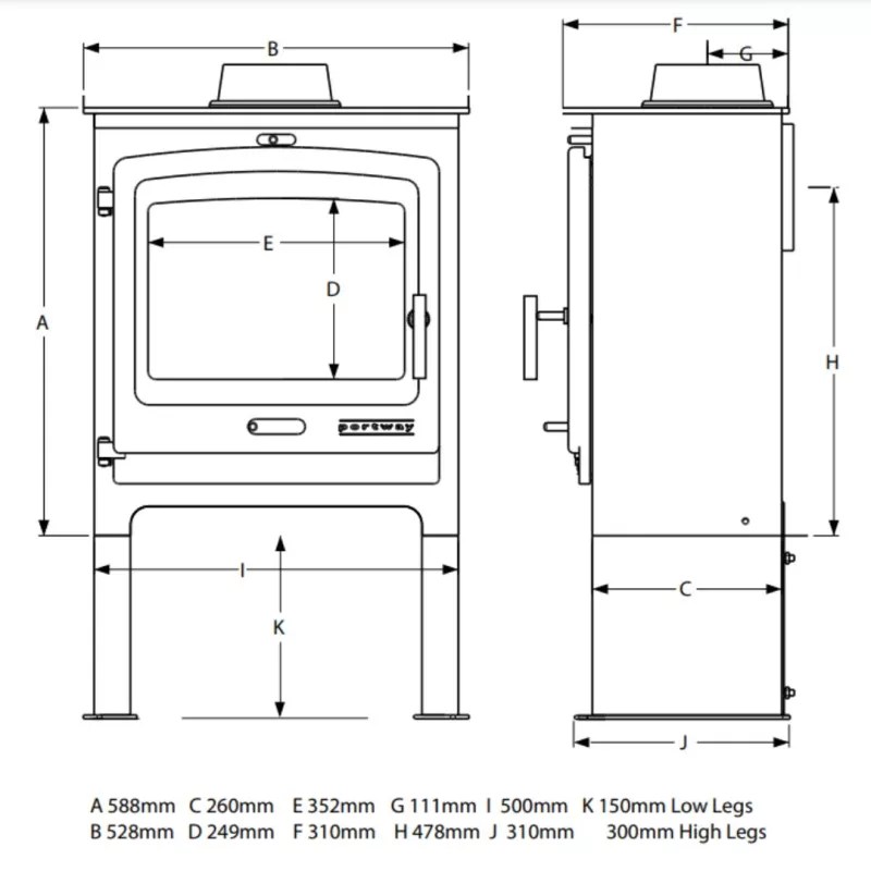 P2 Contemporary Multifuel Stove Simply Stoves