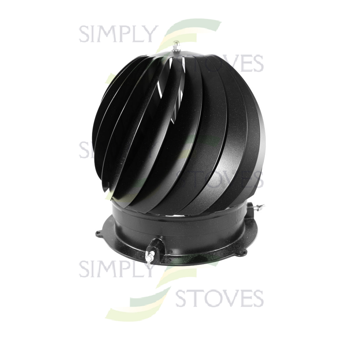 Rotovent Black Spinning Anti Downdraft Cowl Simply Stoves