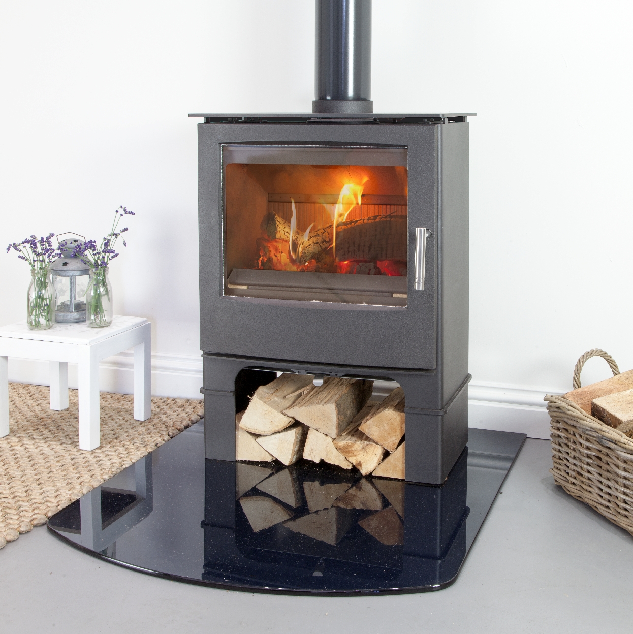 Mendip Woodland SE Multi Fuel Eco Stove with Log Store Simply Stoves