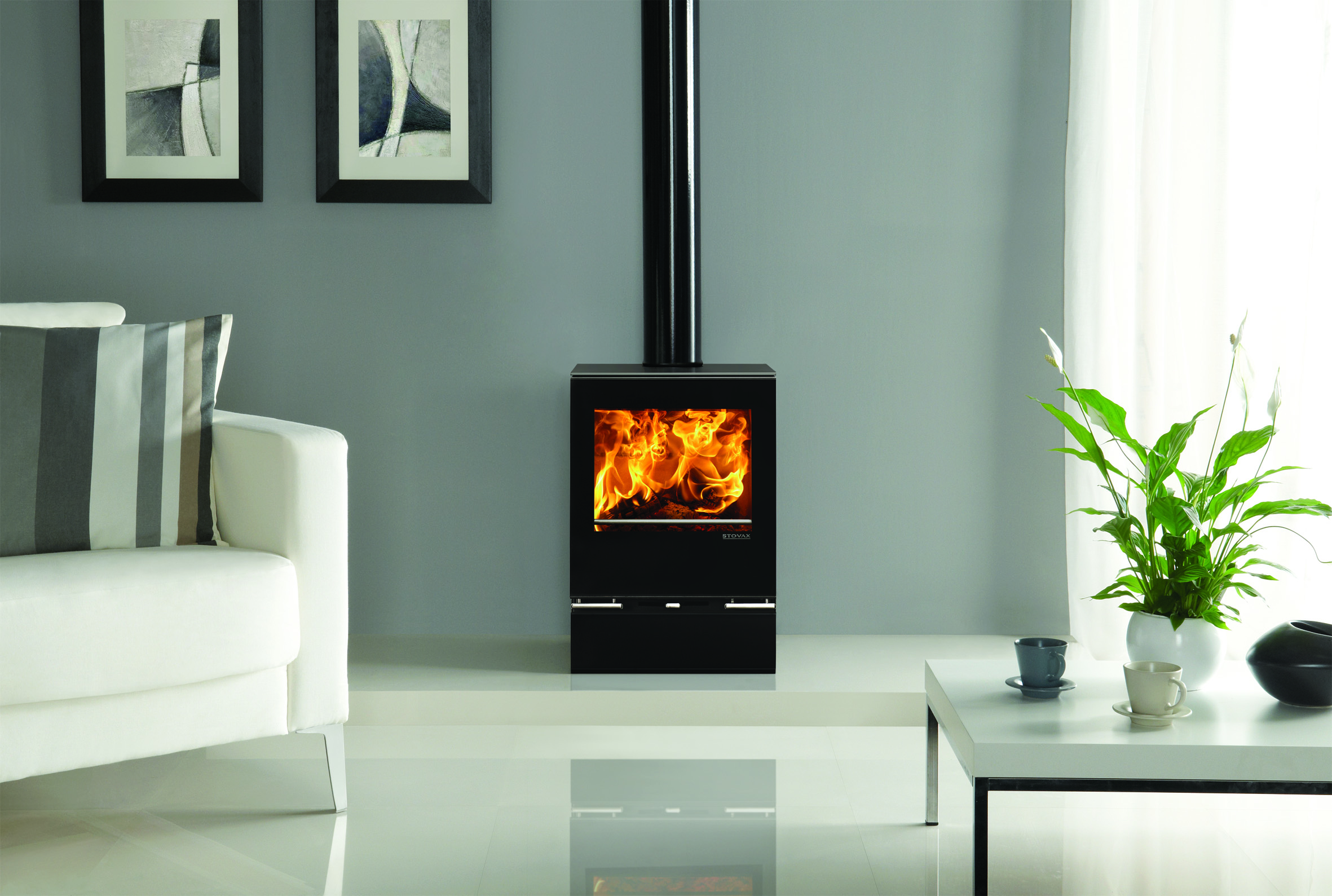 Stovax Riva Vision Small Multi Fuel and Wood Burning Stoves Ceramic