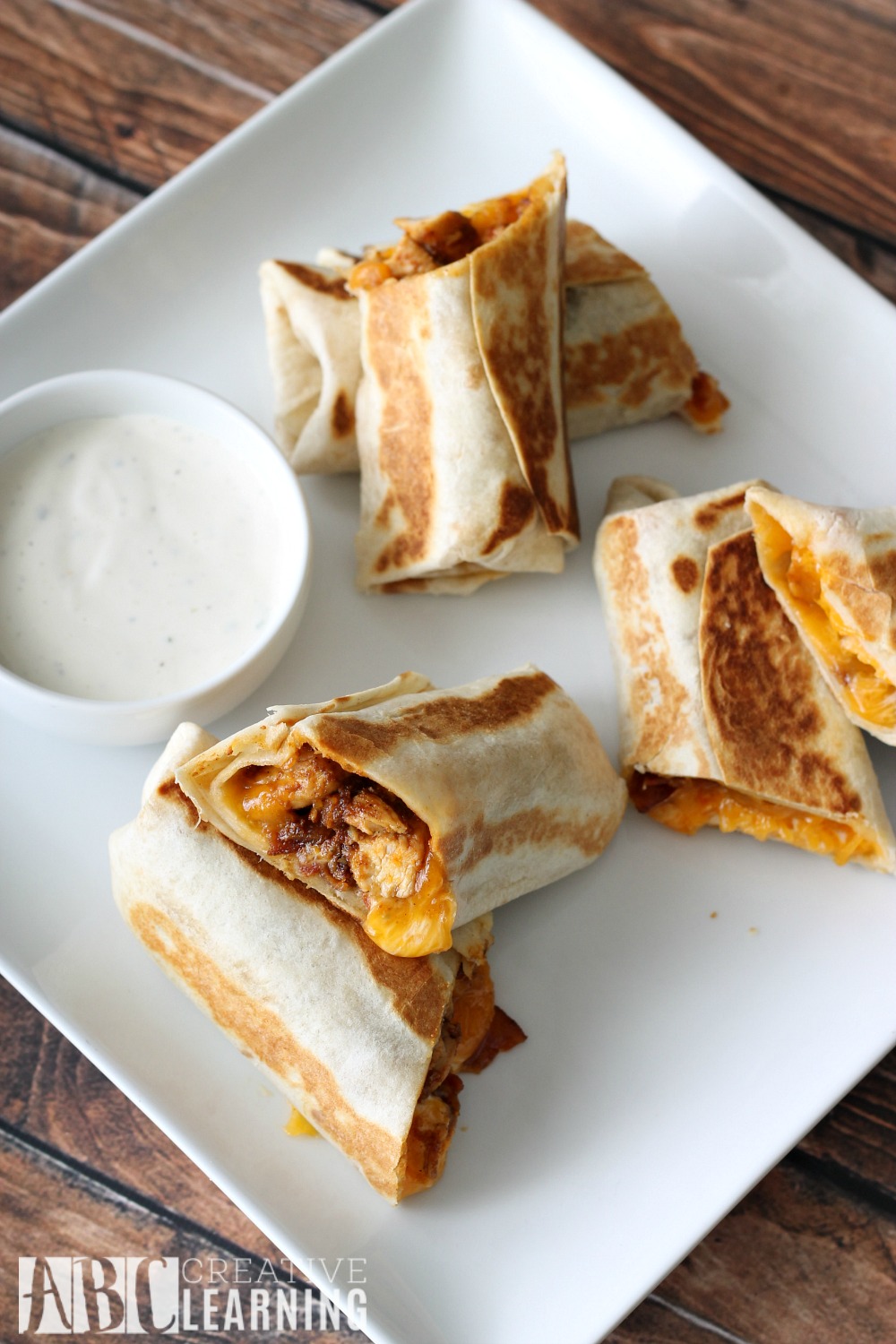 Chicken Bacon Ranch Quesadilla Rolls