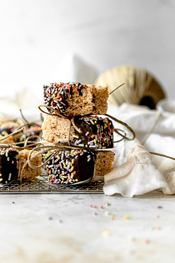 Chocolate Covered Rice Krispie Treats Simply Unbeetable