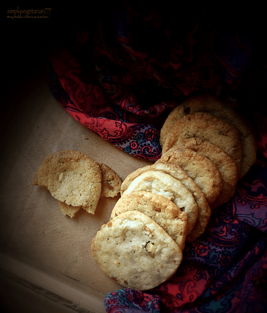 Eggless Kesar Pista Elaichi Biscuits