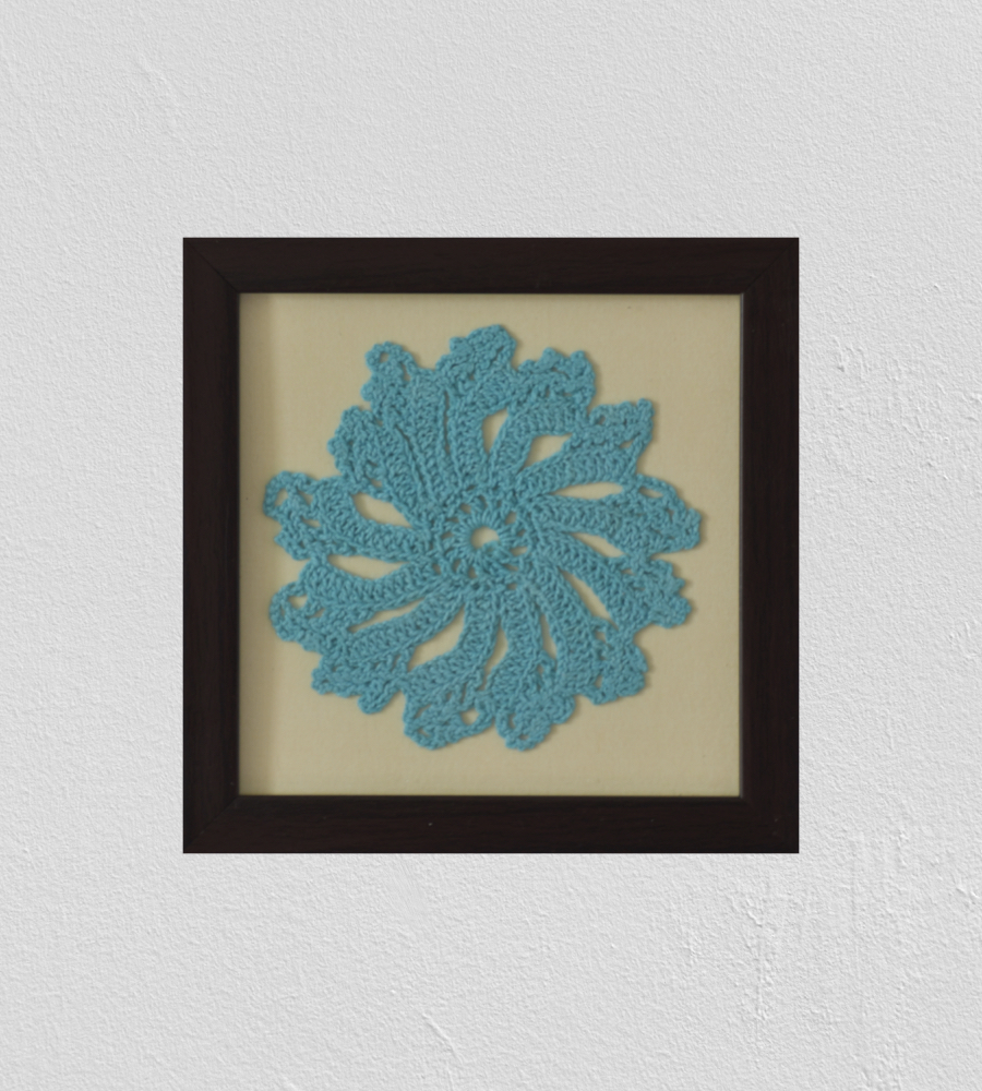 Crochet Wall Decor With Wooden Frame by SGJ Co.