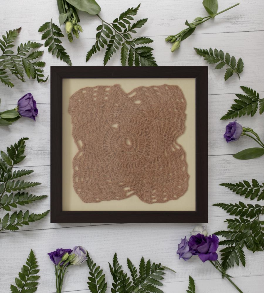 Crochet Wall Decor With Wooden Frame by SGJ Co.
