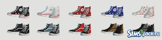 Скачать детские кеды Converse + Vans от dreamteamsims для Симс 4